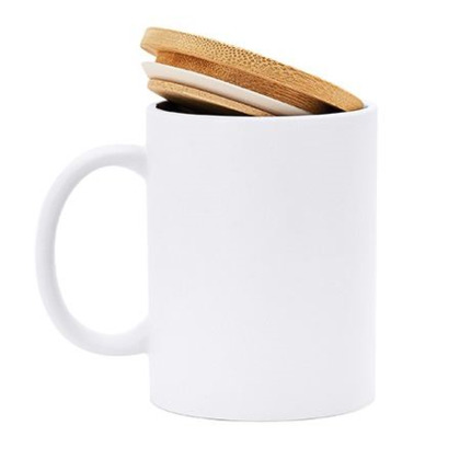 TAZA CERAMICA 370 CON TAPA BAMBU